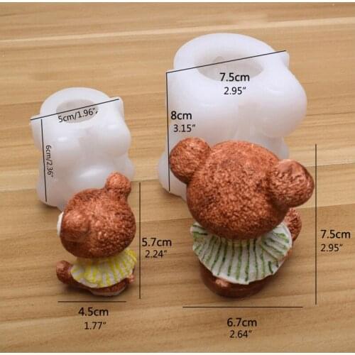 13MC Handmade 3D Cartoon Bear Ice Tray Mould Silicone Soap Candle Ice Tray Resin Casting Silicone Molds Art Craft DIY Tools