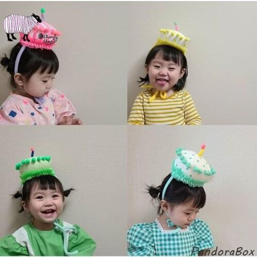 Infant Baby Boy Girl Birthday Party Cake Hat Photo Shoot Posing Mom and Me Cap Newborn Photography Props foto Shooting Accessory