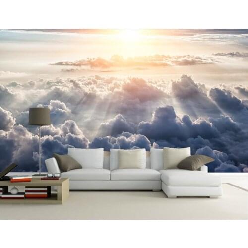 Photo wallpapers Living room bedroom Sun shining through the clouds background wall 3d wall paper mural