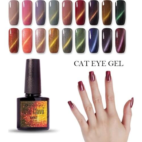 Arte Clavo 10ml Nail Gel Polish 3D Cat Eye Magnetic Varnishes Hybrid Lacquer UV Soak Off Gel Nail Art Double Cat Eye Manicure