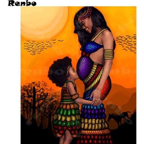 Hobbies and crafts,Diamond Painting"Pregnant women and girls"diy Diamond Embroidery,African art,5D,Cross Stitch,Christmas Decor