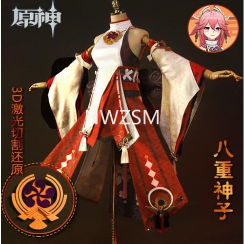 Game Genshin Impact Yae BaChongShenZi Game Suit Uniform Cosplay Costume Halloween Carnival Party Outfit