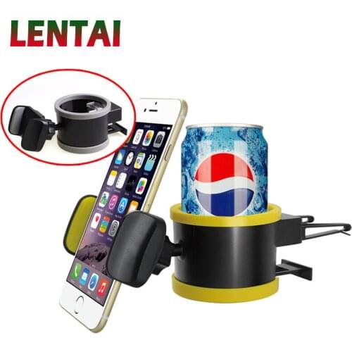 LENTAI 1PC Air outlet Car Phone Stand Water cup holder For Citroen C4 C5 Ford kuga Audi A4 B6 B7 B8 A3 A6 C6 Q5 Peugeot 207 307