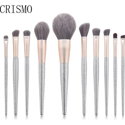 CRISMO 10PCS Makeup Brushes Set Professional Complete Powder Foundation Brushes Eyeshadow Brush Beauty Cosmetics Tool