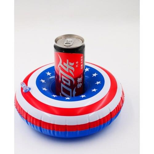 Rooxin Inflatable Drink Holder American Flag Water Coaster Floating Drink Cup Holder Beverage Holder for Pool Toys Swimming Ring