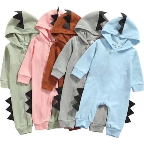Citgeett Autumn Infant Baby Boys Girls Solid Color Romper Tassels Long Sleeve Zip-up Hooded Jumpsuit Spring Clothes