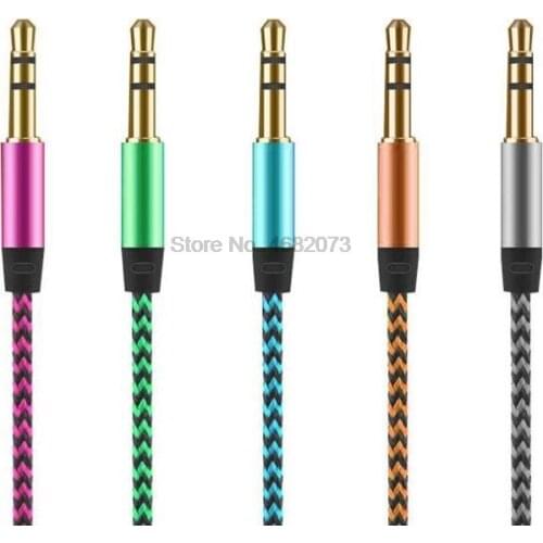 By DHL 1000pcs AUX Audio Cable 3.5mm 1m Jack 3.5 mm male to male High Quality Stereo AUX Cable Cord for Car Headphone Speaker