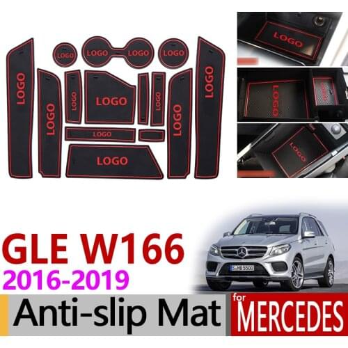 Anti-Slip Gate Slot Mat Rubber Coaster for Mercedes Benz GLE W166 C292 Class 250d 350d 350 400 550 63 AMG Coupe 2018 Accessories