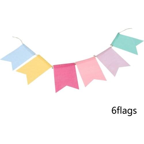 1pcs Multicolor Fabric Triangle Rainbow Flag Burlap Pennant Banner Bunting for Summer Party and Festival Classroom Hanging Decor