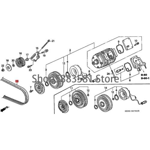 Car compressor belt engine belt fan belt generator belt Hon daA cur a3.5r l air conditioning pump belt