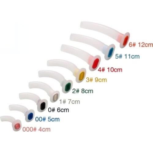 9 PCS Mixed Airway Tube Gas Guide Tube For Patients Disposable Oral Air Way White Color Coded Guedel Airway Tube For First Aid