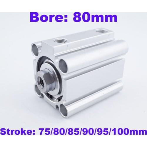 High quality smc type CQ2B/CDQ2B with magnet bore 80mm stroke 75/80/85/90/95/100mm Double Acting compact pneumatic actuator