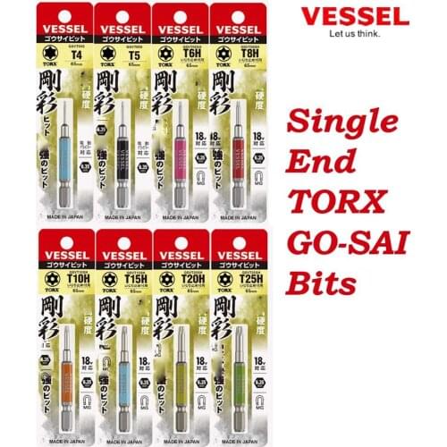 Japan Vessel Single End Torx Screwdriver Bit for 6.35mm Construction