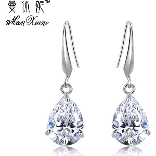 Women Jewelry Trendy Cubic zirconia Waterdrop Jewelry Womens Charm Dangle Earring Cubic zirconia Pendant Necklace Earring Set