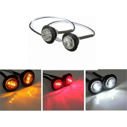 10 PCS 3/4 Inch 3 Colors 12V LED Side Makers Indicator Light For Car Motorcycle Trailer Caravan Truck