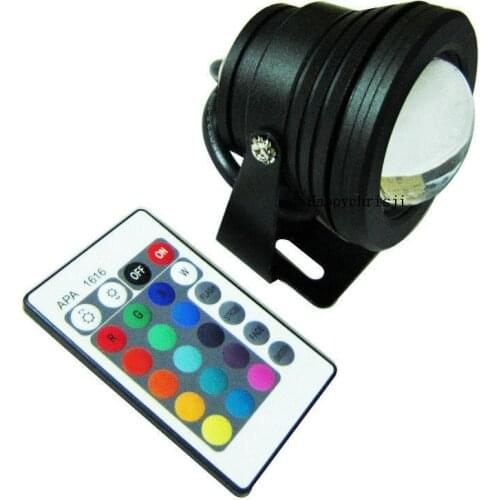 10W RGB Waterproof IP67 High Power LED Round Floodlight black 12V DC