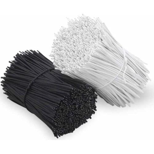 100Pcs Black White Twist Tie Plastic Shell Reusable Galvanized with Iron Core Bendable Cable Ties 0.75*80-250mm