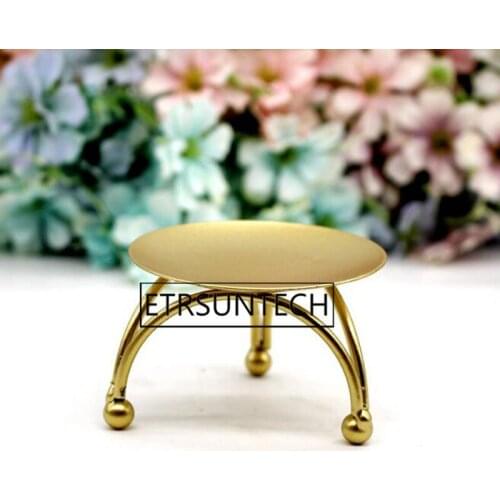 100pcs Iron Candle Holder Round Table Golden Candlestick for Party Wedding Ornament European Style Candle Stand
