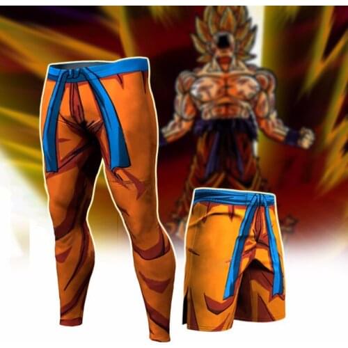 2021 Men T Shirt Homme Compression Costume Vegeta Tshirt Son Goku Saiyan T-shirts Fitness Leggings Shorts Sportwear