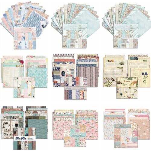 24pcs/set Multi Style Scrapbook Paper DIY Album Hand Account Background Pads Paper Card Making Scrapbook Pattern Paper