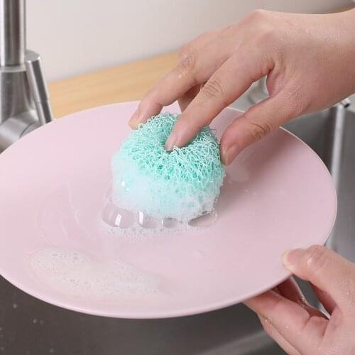 3PCS Kitchen microfiber washing pot ball simple housework decontamination cleaning brush pot washing dishes tools