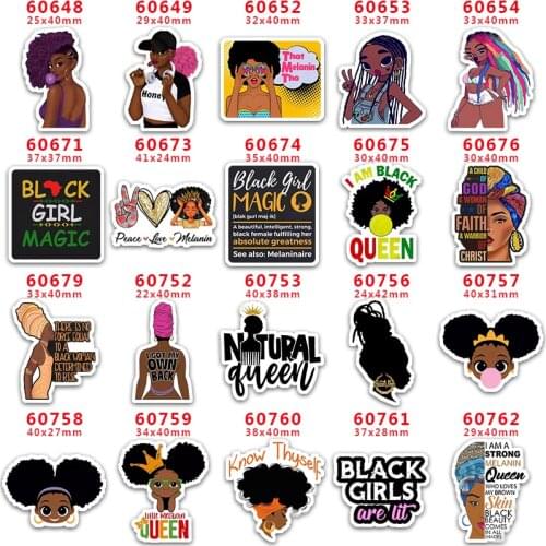 30pcs/lot Free Shipping Flat Resins Black Girl Boss Planar Resin For Hair Bow Characters PR60648