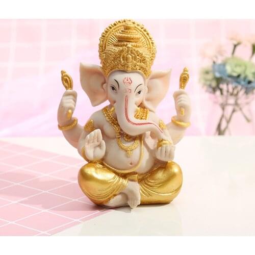 4" Ganesh Hindu Elephant Lord Statue Fengshui Ganesha Resin Craft Decoration