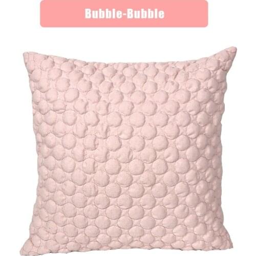 50x50cm color cotton hemp circle bubble quilted pillow cover sofa decoration solid color cushion cover wholesale