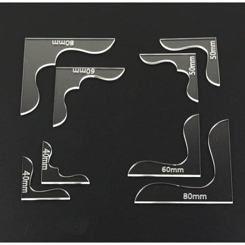 8pcs Leather Craft Acrylic Bag Wallet Corner Decoration Pattern Stencil Template