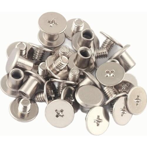 9*7mm Silver Screw Rivets Metal Button Screw Back Studs Screw Studs for Handbag Belt Leather Craft Screw Studs Rivet Stud