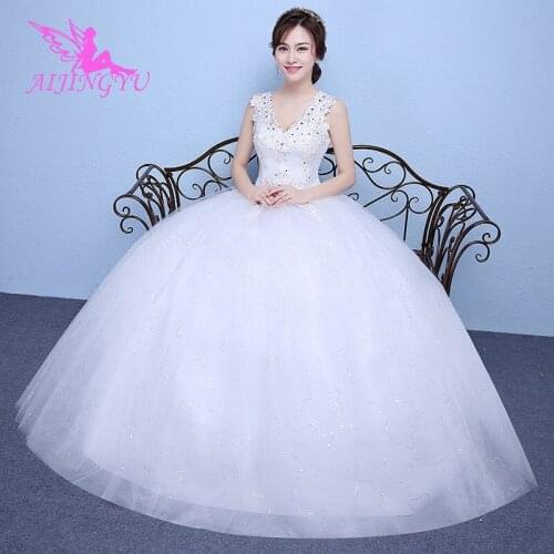 AIJINGYU 2021 wholesale Customized new hot selling cheap ball gown lace up back formal bride dresses wedding dress WK702