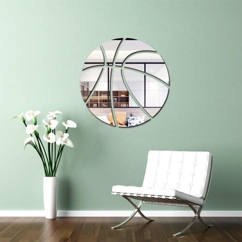 Acrylic mirror basketball football DIY combination home decoration waterproof self adhesive wall sticker wall decoration