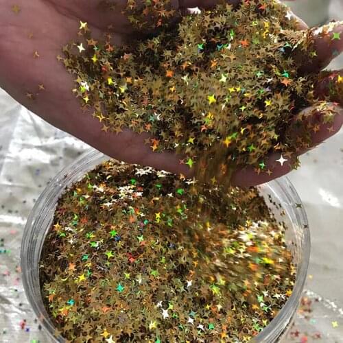 12 Colors Space Star Glitter Flakes (2+4mm) Mixed Size Four Pointed Stars Glitter For Nail Art, Makeup, Resin Jewelry Making