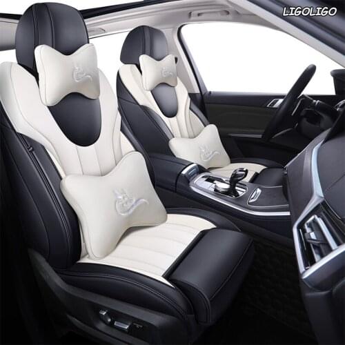LIGOLIGO Custom Leather car seat covers For Hyundai Veloster LAFESTA Coupe Azera Grand SantaFe Veracruz Equus Rohens car seats