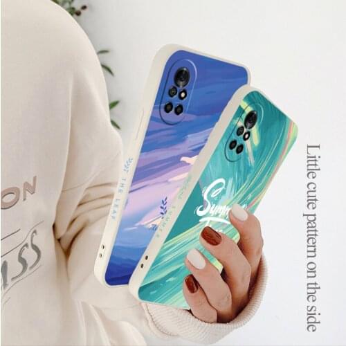 Ins Liquid Silicone Case For Huawei Nova 8 7 Pro Camera Protective Soft Phone Back Cover On SE 6 SE 5 Pro 5Z 5I 5Ipro 5T 4 4E