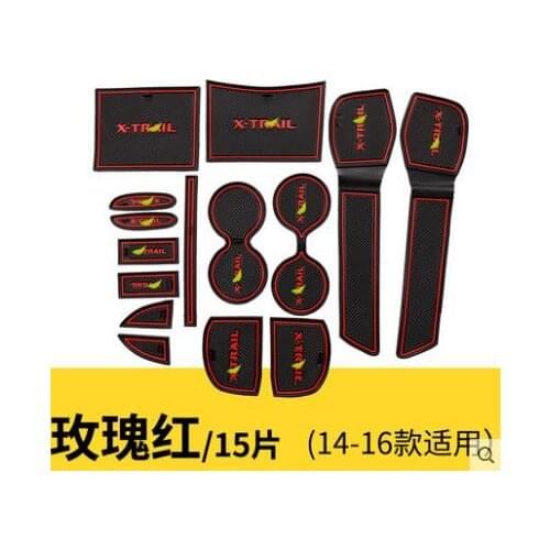 For 2014 2015 2016 Nissan X-Trail T32 Gate Slot Pad Non-slip Cup Mats Anti Slip Door Groove Mat Sticker X Trail Car Accessories