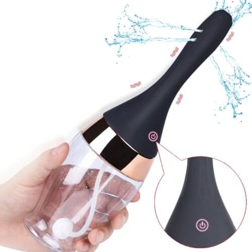 Electric Enema Cleaning Vibrator Massage Frequency Modes Silicone Insert Washing 425C