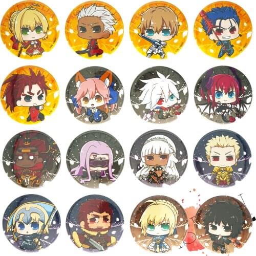 Fate/EXTELLA Anime Game Badge Nero Claudius Gawain Cu Chulainn Gilgamesh Tamamo no Mae Elizabeth Bathory Metal Badge Brooch Pins