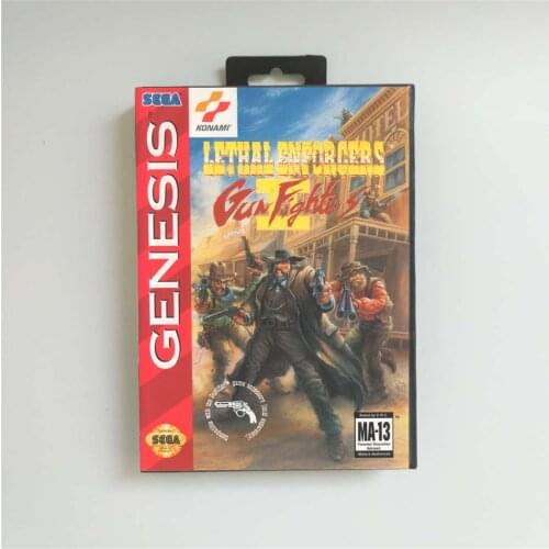 Lethal Enforcers 2 Gunfighters - USA Cover With Retail Box 16 Bit MD Game Card for Sega Megadrive Genesis Video Game Console