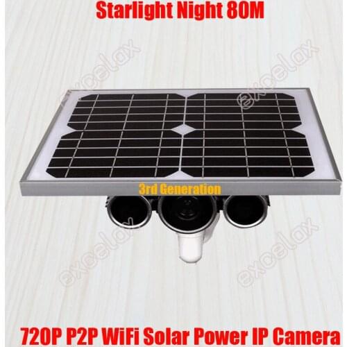 720P 1 Megapixel WiFi P2P AP Solar Power Battery IP Camera Starlight Night 80M Wireless Network Bullet Camera Outdoor Waterproof