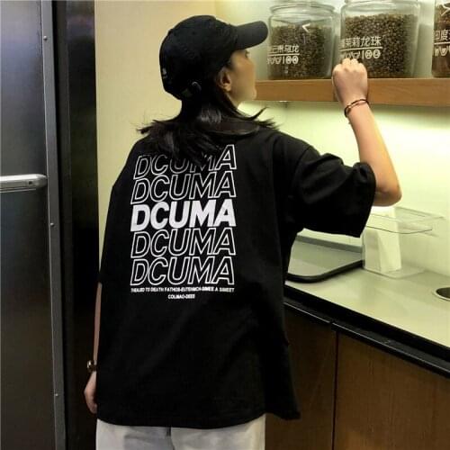 Summer 2021 Hip-Hop Style Printed Short-Sleeved T-Shirt Harajuku Ulzzang Korean Loose Half-Sleeved Ins Wild Funeral Clothes