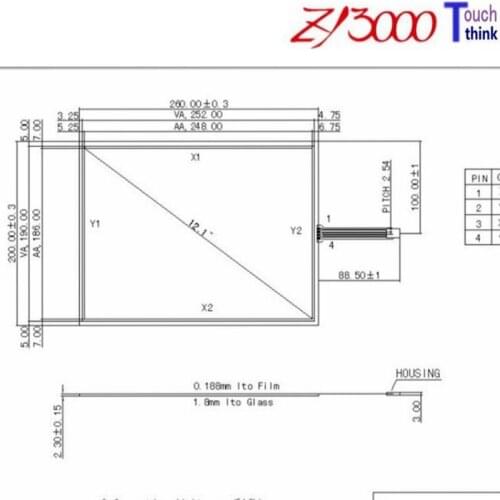 New 5pcs/lot 12.1 Inch 260*200 USB resistive Touch Screen Panel