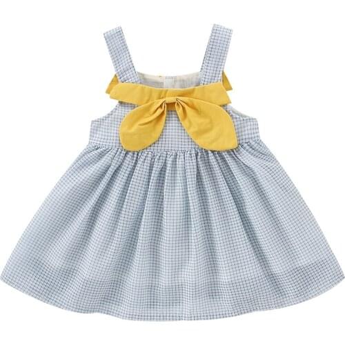 New Kids Girls Korean Style Plaid Sling Dress