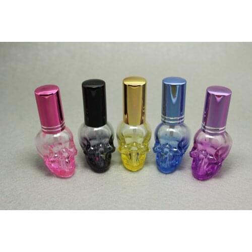 8ml New Arrival Glass Perfume Spray Color Skull Perfume Cool Bottles 5pcs/lot