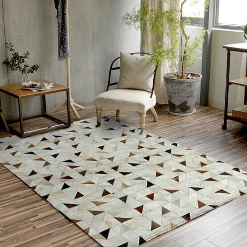 New European-Style Luxurious Grand Carpets Sitting Room Bedroom Tea Table Carpet Hand-Stitched Rug Cowhide Carpets