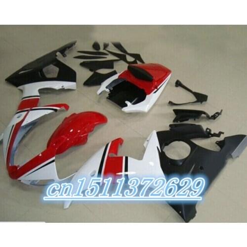 Dor-high quality Fairing for YZF-R6 03-05 red black white YZF R6 03 04 05 YZFR6 R6 2003-2005 2003 2004 2005 D