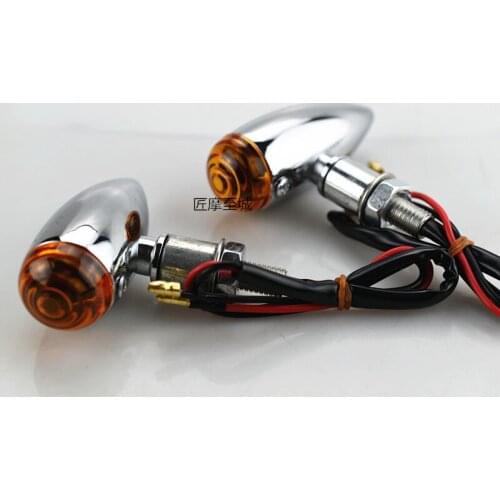 One pair Chrome Motorcycle Bullet Turn Signal Indicator Light Lamp For Harley/Chopper