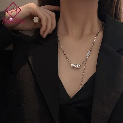 Korean Fashion Women Hiphop Rock Chokers Necklace 2021 New Simple Joker Titanium Silver Jewelry One the Neck Lady Accessories