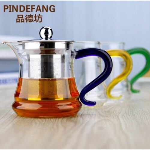 PINDEFANG Elegant Blooming and loose leaf tea Teapot with Removable Infuser Microwavable and stovetop Safe Tea Pot and Strainer