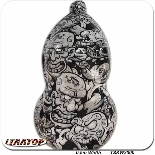 ITAATOP Free Shipping Skull PVC Film Hydro Dipping 0.5M * 2/10/20M TSKW2000